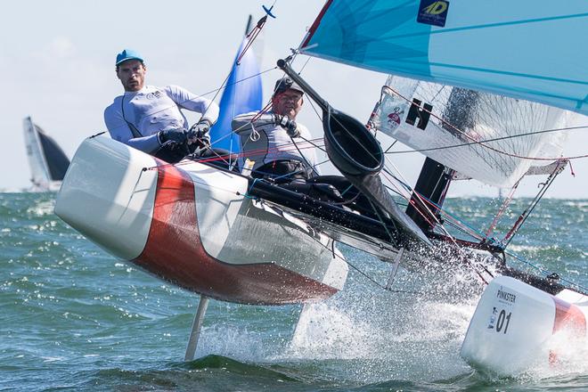 Last year’s champions from WA, Brett Burvill and Lachlan Gibson. - Pinkster Gin 2017 F18 Australian Championship ©  Alex McKinnon Photography http://www.alexmckinnonphotography.com